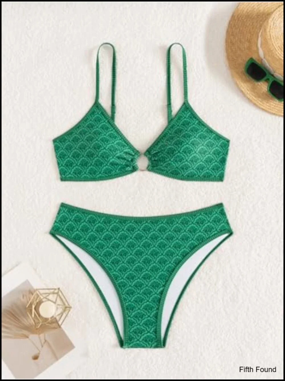 Triangle Bikini Set O Ring Linked Two Piece Cheeky Swim Suit
